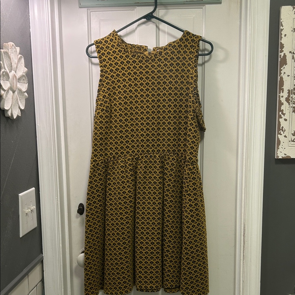 Xhilaration Mustard Patterned Mini Dress